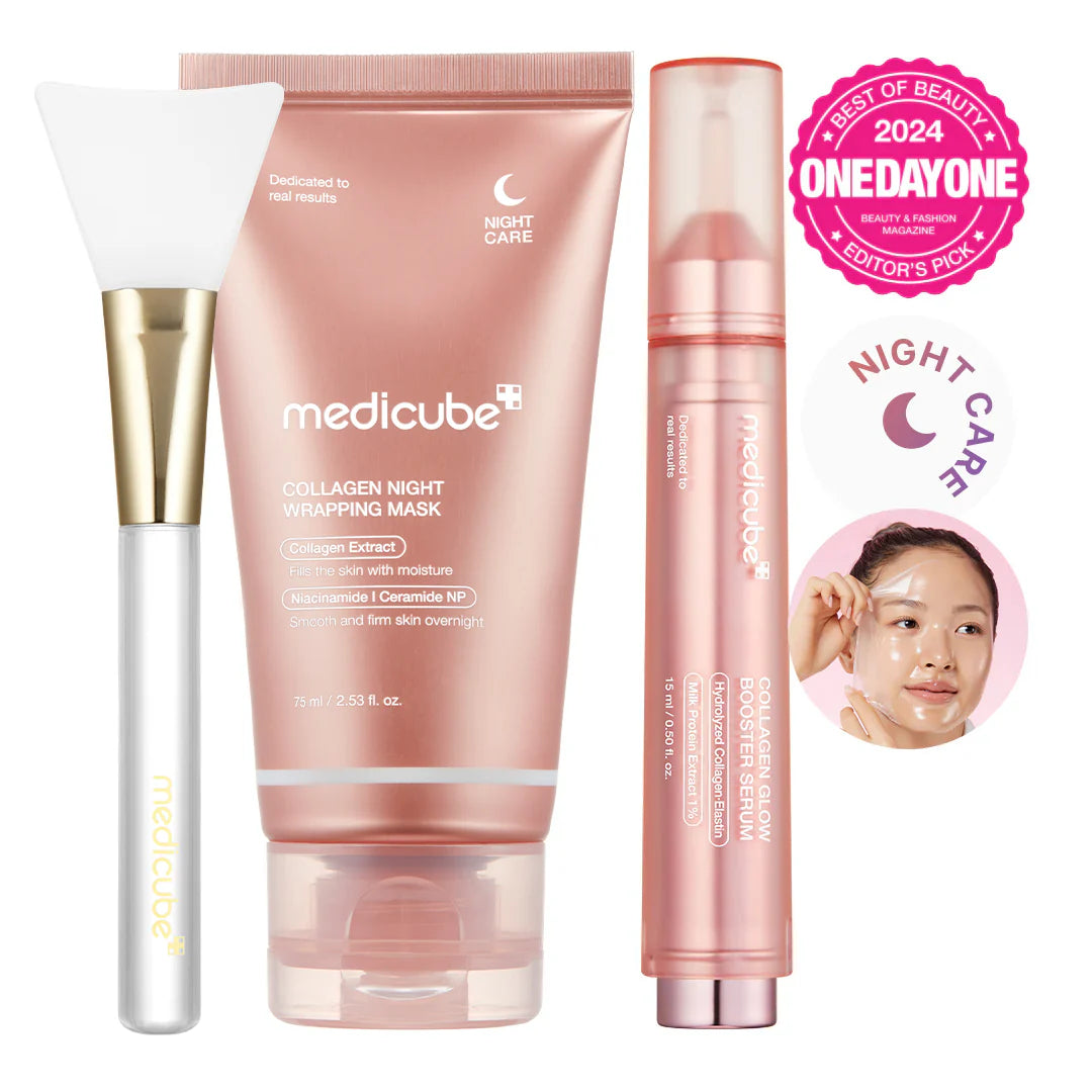 Mascarilla nocturna de colágeno Medicube + Sérum potenciador de luminosidad