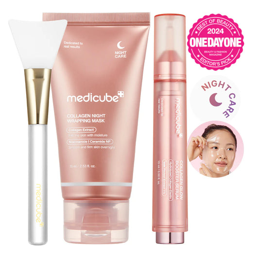 Mascarilla nocturna de colágeno Medicube + Sérum potenciador de luminosidad